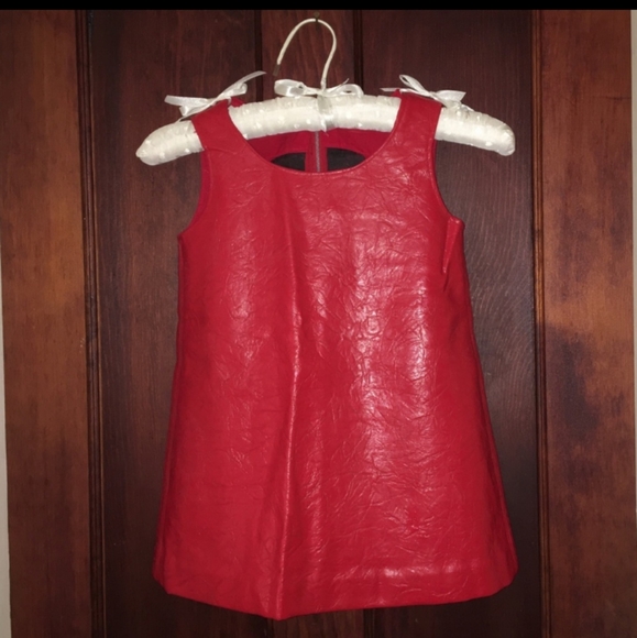 girls red jumper dress